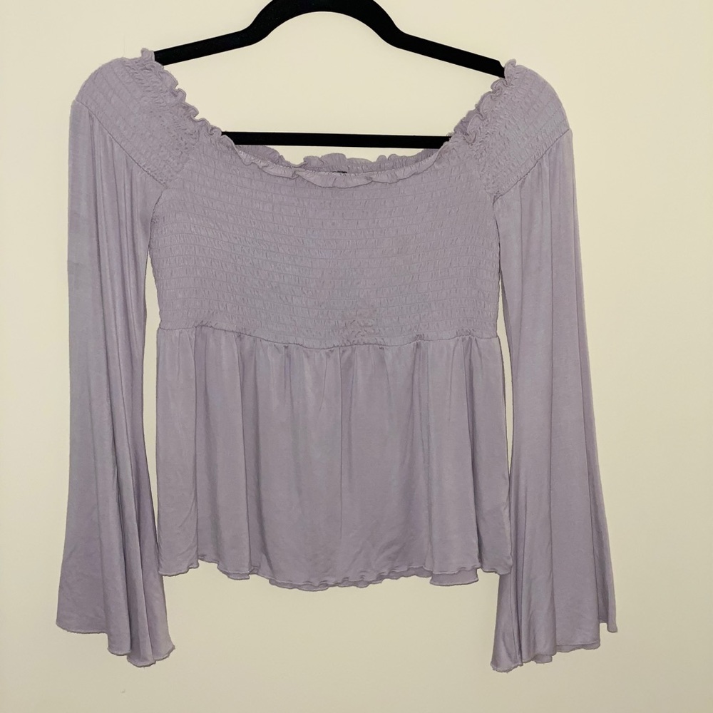 Off the shoulder long sleeve top